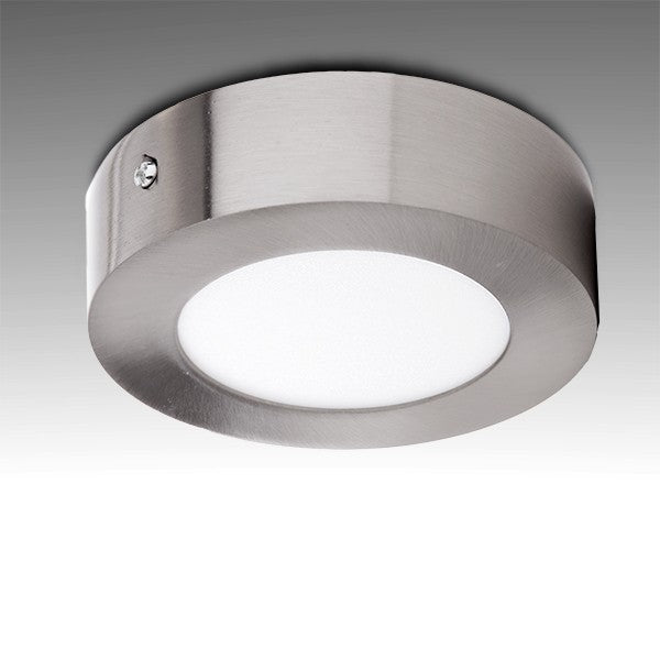 Plafón de Techo de LEDs Circular Ø120mm 6W 430Lm 50.000H Niquel Satinado