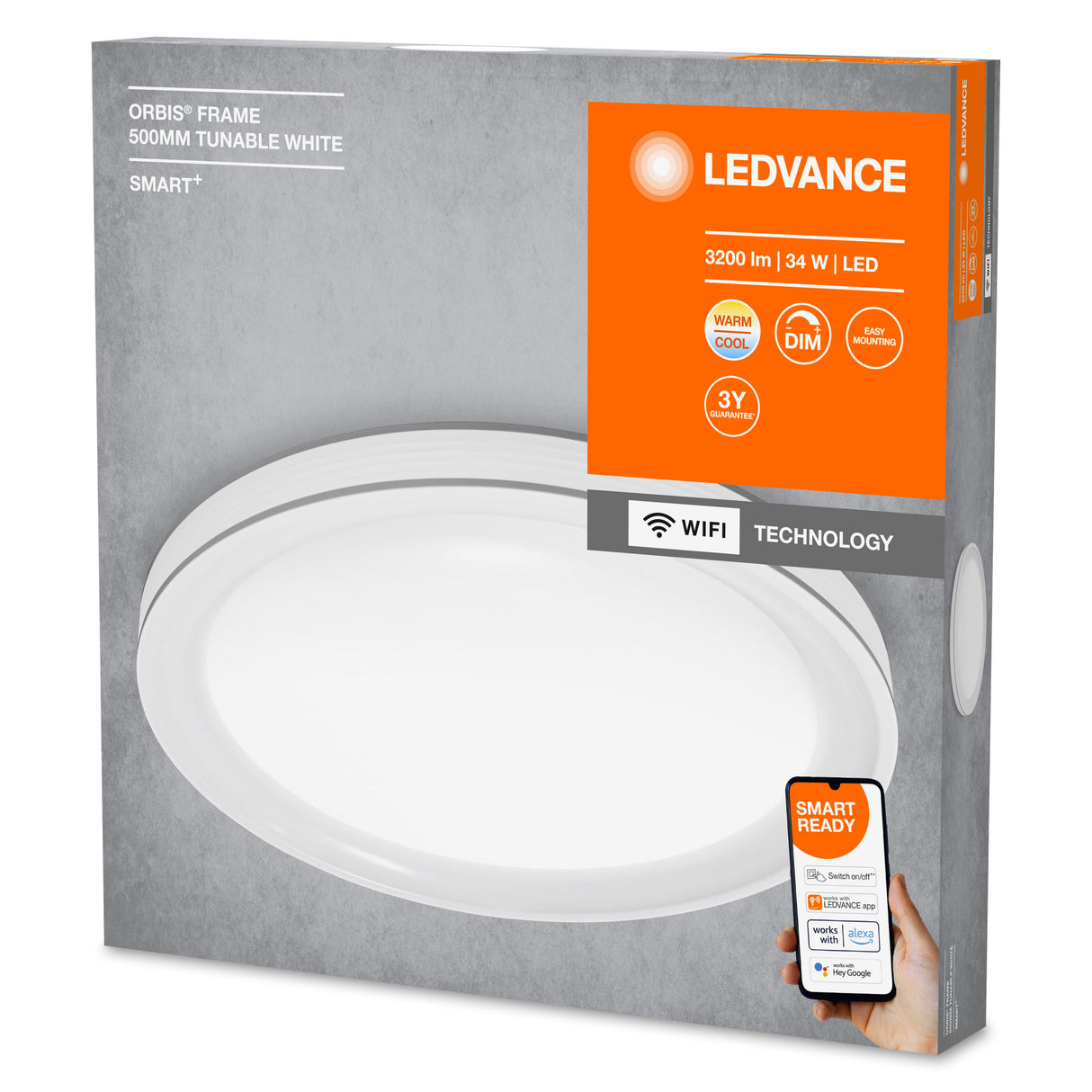 Plafón LED Ledvance "Smart"   34W 3200Lm 3000…6500K 138º IP20 Regulable