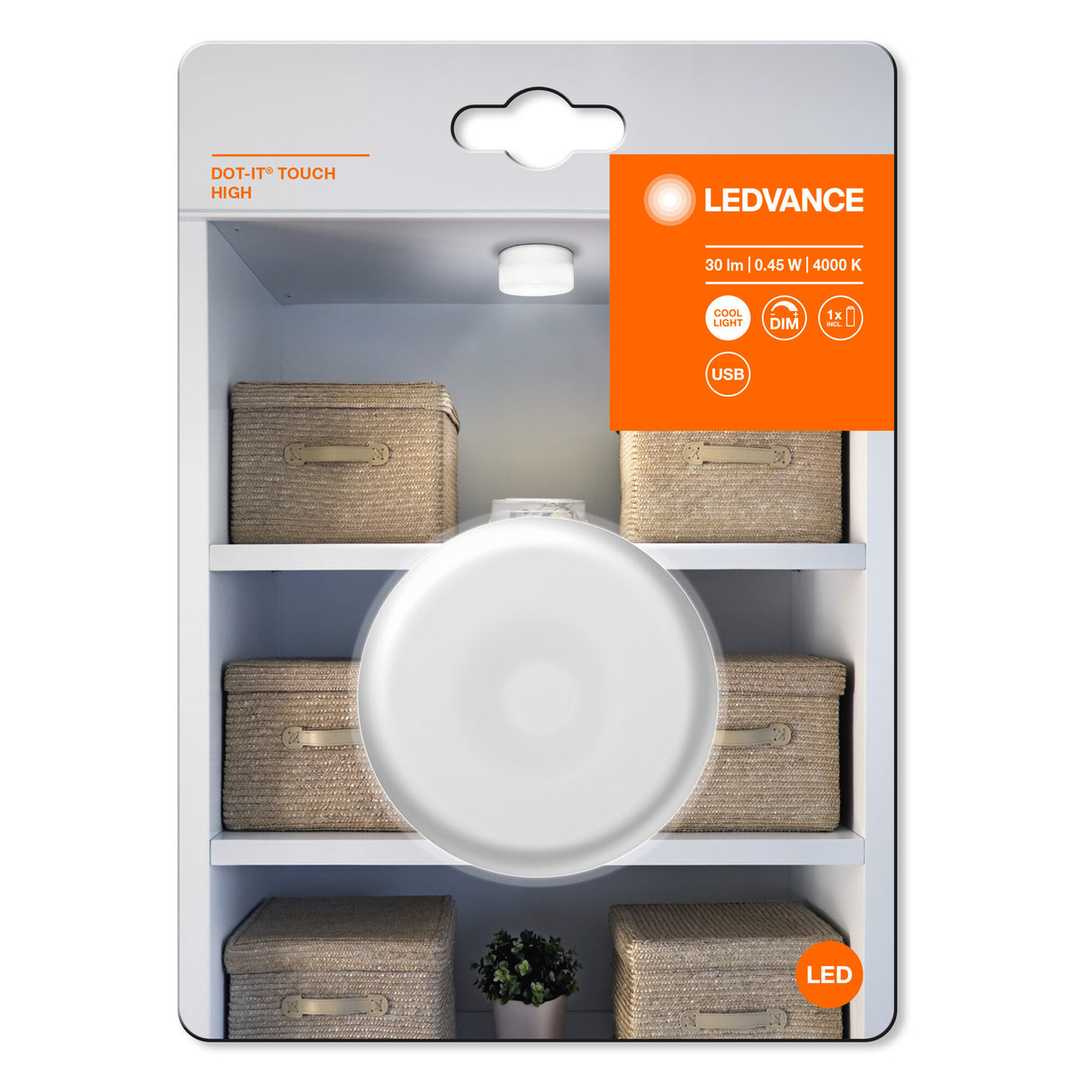 Plafón LED LEDVANCE 0,45W 32Lm 4000K 120 °  Regulable IP20