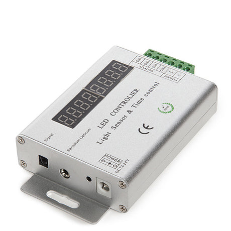 Controlador para Tiras de LEDs con Sensor Crepuscular y Temporizador 12-24VDC hasta 144/288W