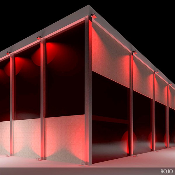 Foco Proyector de LEDs para Exterior BRICO 50W 4250Lm 30.000H Rojo