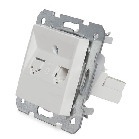 Toma de Teléfono PANASONIC KARRE 1x RJ11/Alojamiento otra Base/Bastidor Metálico con Garras/ Tapa Frontal Blanca