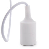 E27 Lampholder with 1 Metre Cable and Rosette - White