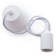 E27 Lampholder with 1 Metre Cable and Rosette - White