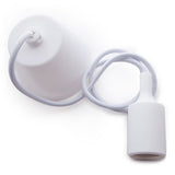 E27 Lampholder with 1 Metre Cable and Rosette - White