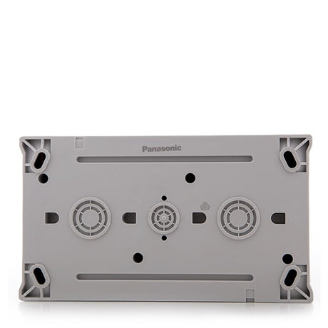 Conjunto Horizontal de Toma de Corriente Doble PANASONIC "PACIFIC" 2P + T 16A 250V con Tapa IP54 Gris