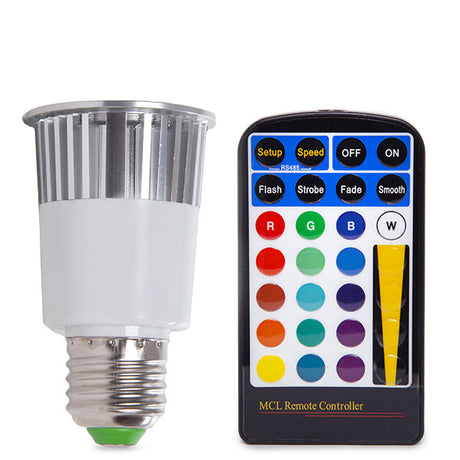 Bombilla de LEDs RGB 5W E27 con Mando a Distancia