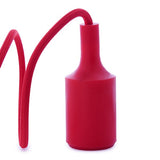 E27 Lampholder with 1 Metre Cable and Rosette - Red