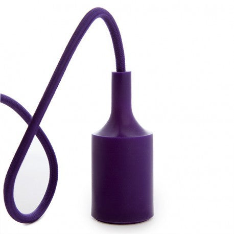 E27 Lampholder with 1 Metre Cable and Rosette - Purple