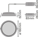 Downlight LED LEDVANCE   14W 1260Lm 4000K 100º IP44/IP20