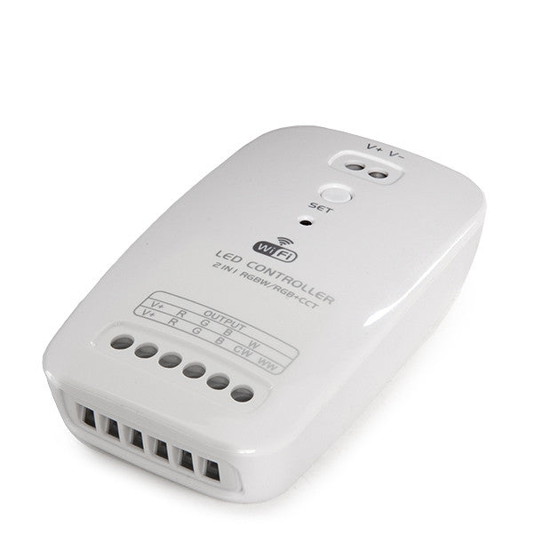 Controlador WIFI para Tiras de LEDs -Dos en Uno - RGBW/RGB-CCT  - Compatible Alexa