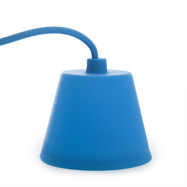 E27 Lampholder with 1 Metre Cable and Rosette- Blue