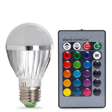 Bombilla de LEDs RGB 3W E27 Esferica con Mando a Distancia