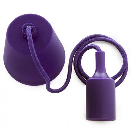 E27 Lampholder with 1 Metre Cable and Rosette - Purple