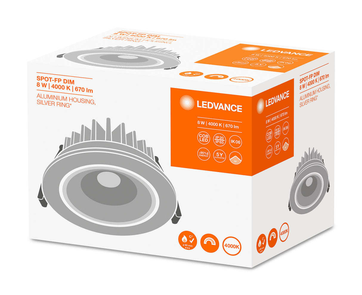 Foco Spot LED LEDVANCE    8W 670Lm 4000K 36º IP65/IP20 Regulable