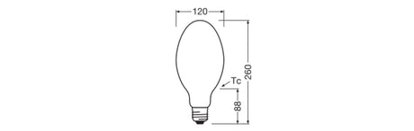 Bombilla LED LEDVANCE E40 60W 8100Lm 2700K 360º IP65