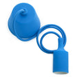 E27 Lampholder with 1 Metre Cable and Rosette- Blue
