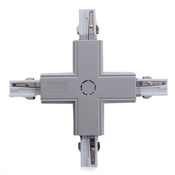 "+" Connector for 3-Phase Rail Silver Colour