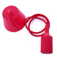 E27 Lampholder with 1 Metre Cable and Rosette - Red