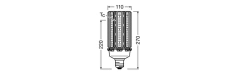 Bombilla LED LEDVANCE E40 90W 11700Lm 2700K 360º IP65