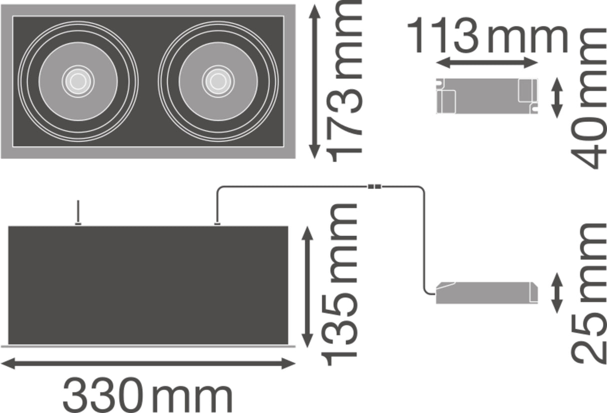 Foco Spot LED LEDVANCE    2*30W 2*2700Lm 3000K 38º IP20