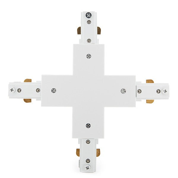 Conector X para Carril Trifásico Focos de LEDs Color Blanco