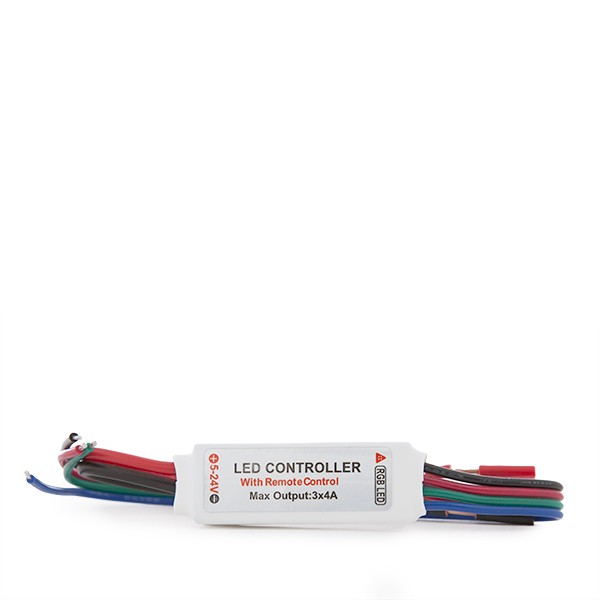Mini RF Controller for RGB LED Strips with Remote  5-24VDC to 144W