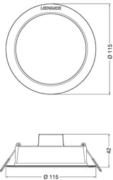 Downlight LED LEDVANCE   8W 800Lm 6500K 100º IP44