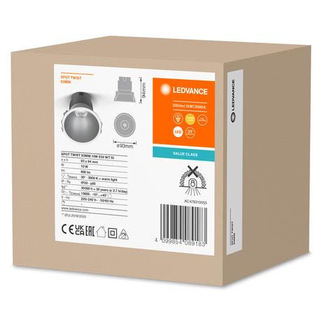 Foco LED Ledvance   10W 800Lm 3000K 30º IP20/IP20