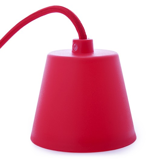 E27 Lampholder with 1 Metre Cable and Rosette - Red