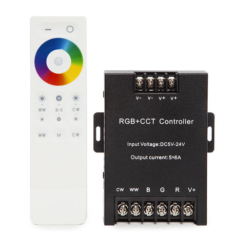 Controlador 2.4G Táctil RGB+CCT 5 Canales con Mando a Distancia