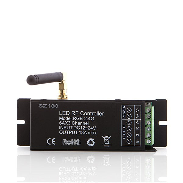 Controlador Multi-Zona 2,4G para Tiras de LEDs RGB con Mando 12-24VDC hasta 216/432W