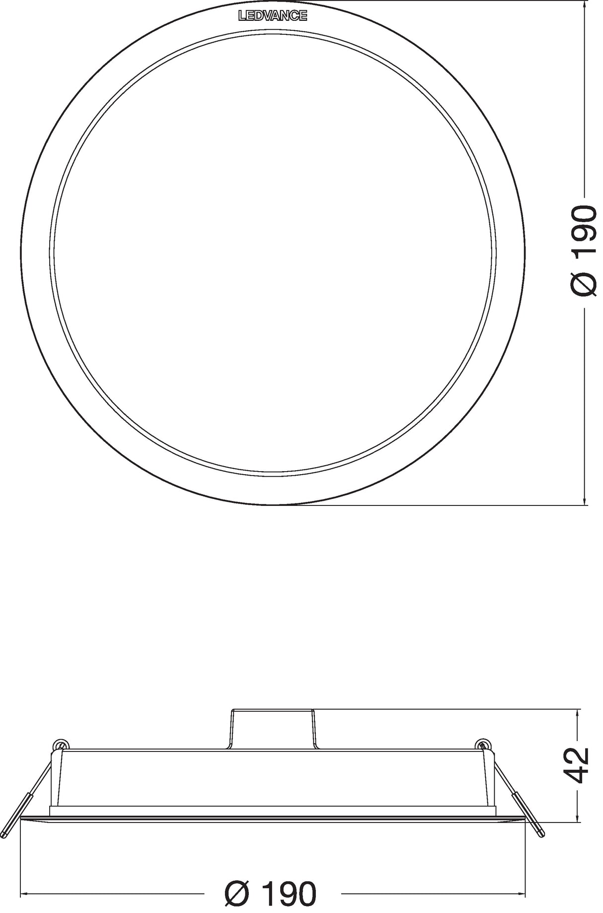 Downlight LED LEDVANCE   18W 1800Lm 3000K 100º IP44