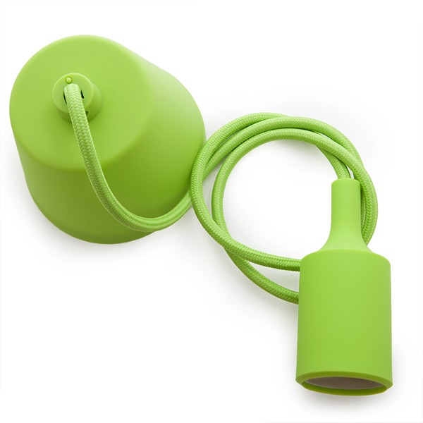 E27 Lampholder with 1 Metre Cable and Rosette - Green