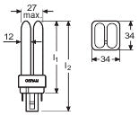 Bombilla Tradicional OSRAM/DULUX G24q 2 18W 1100Lm 6500K   Regulable