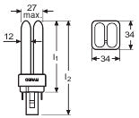 Bombilla Tradicional OSRAM/DULUX G24d 2 18W 1100Lm 6500K