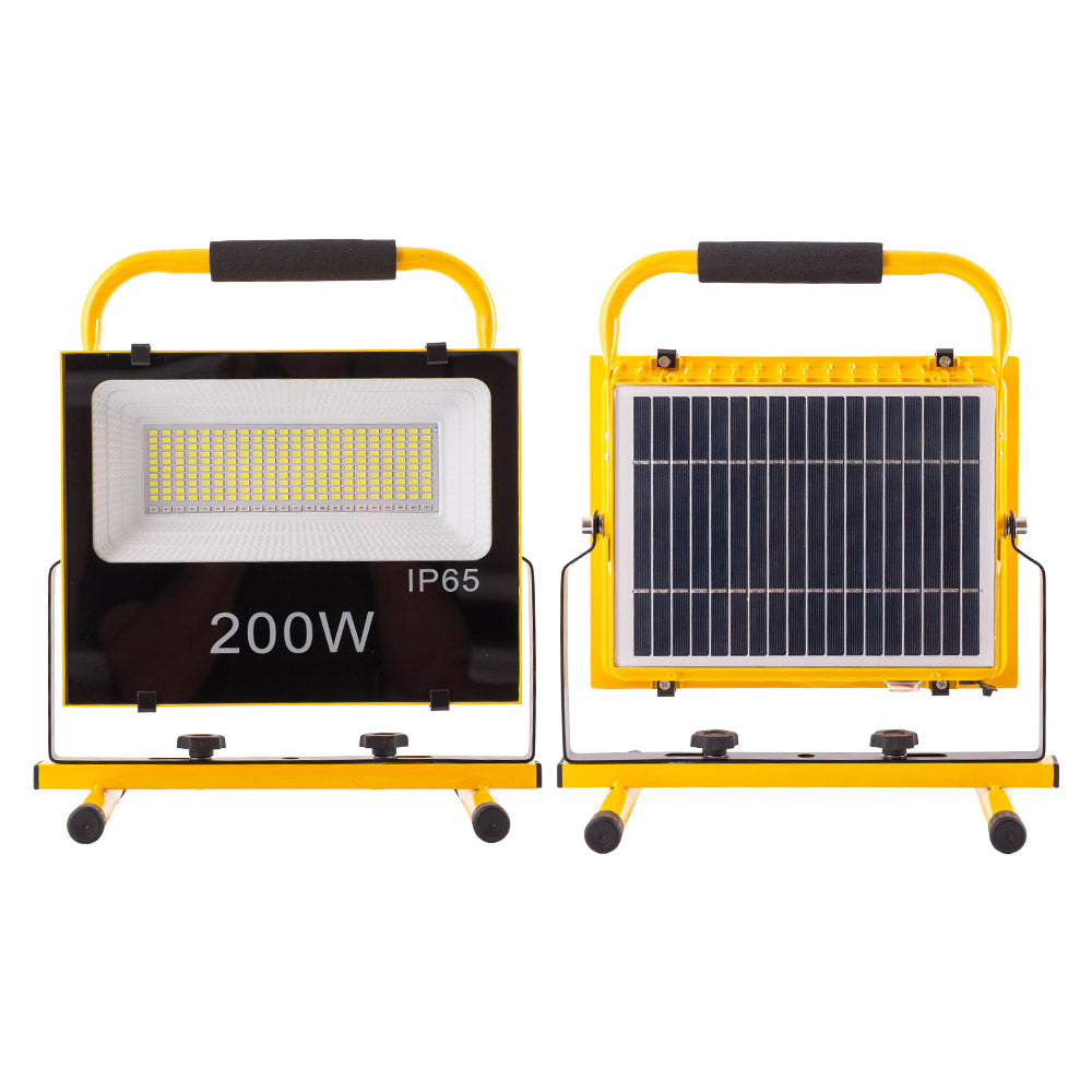 Proyector LED Solar 200W 6500K Panel: 6V/12W Batería: 7,2V/18000MaH Control Remoto [WR-KFL-E-200W]