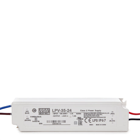 Transformador de LEDs MEANWELL 35W 230VAC/24VDC Exterior IP67