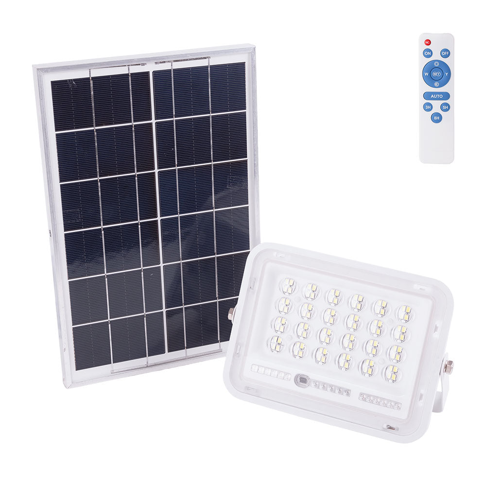 Proyector LED Solar 30W 6500K Panel: 6V/6W Batería: 3,2V/3000MaH Control Remoto [HO-SOLARFL-30W-02]