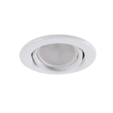 Aro Foco Downlight Circular Basculante  "Vepa" Acero 90mm - Blanco