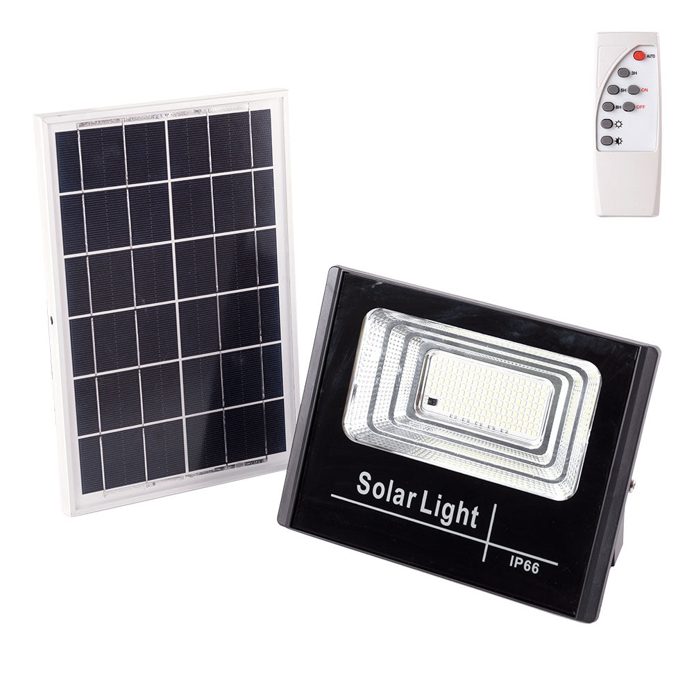 Proyector LED Solar 45W 6500K Panel: 6V/6W Batería: 3,2V/3000MaH Control Remoto [HO-SOLARFL-45W-01]