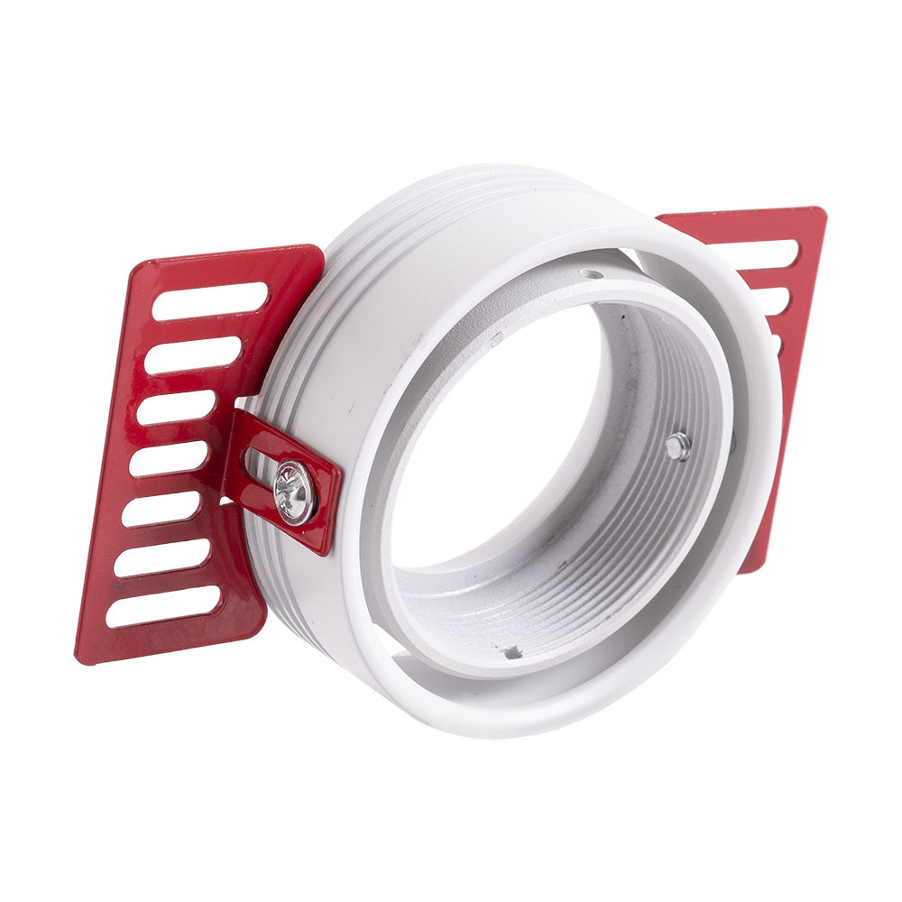 Aro Foco Downlight Circular Aluminio Blanco Basculante Integración Yeso Ø75mm