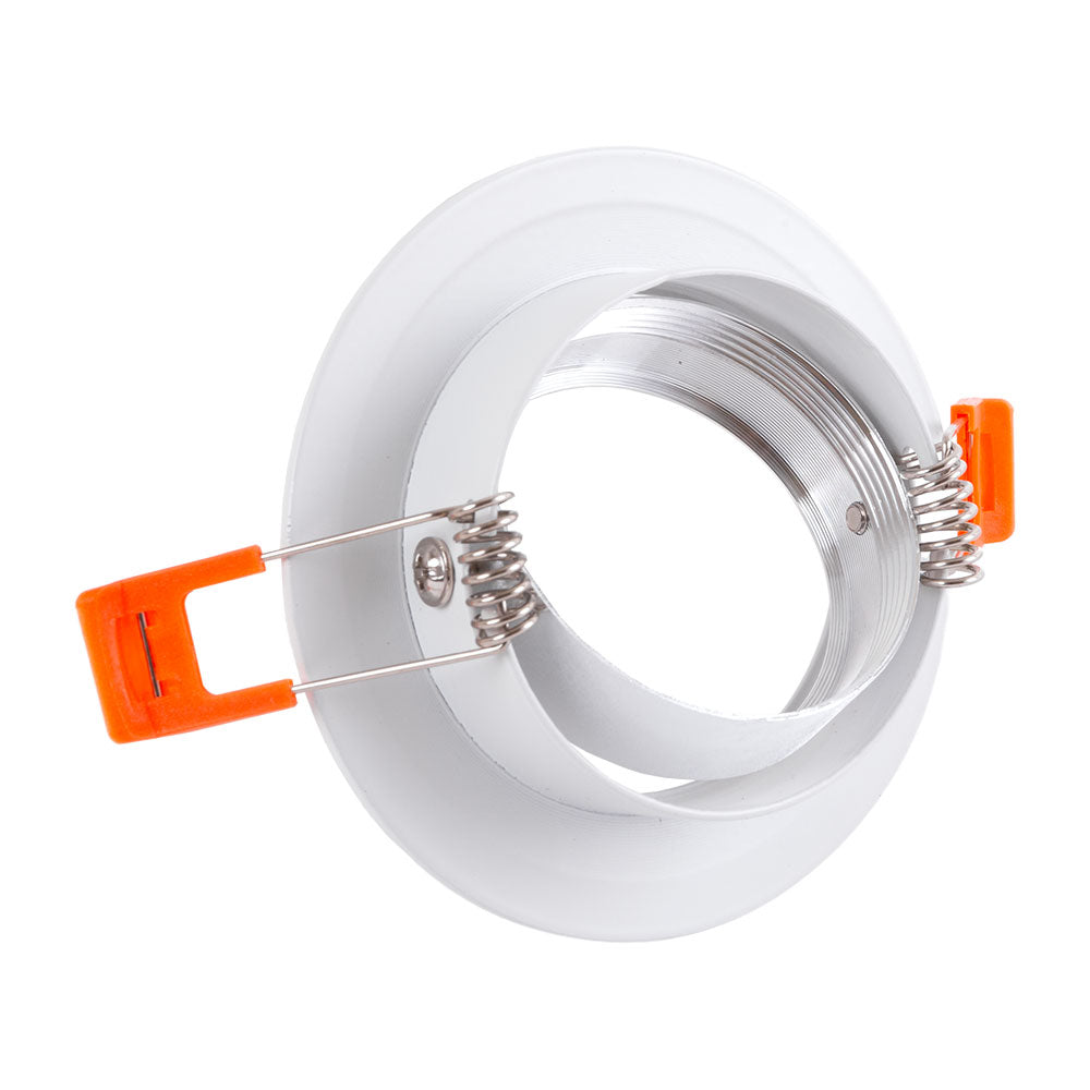 Aro Foco Downlight  Circular Basculante Aluminio Blanco 93Mm