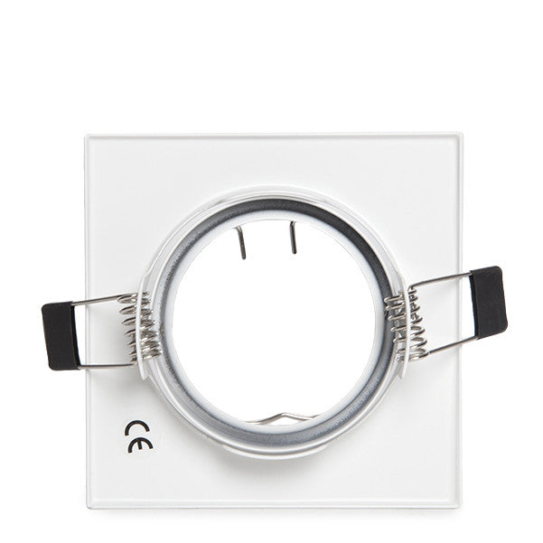 Aro Downlight Basculante Cuadrado Aluminio Color Blanco 83/83mm