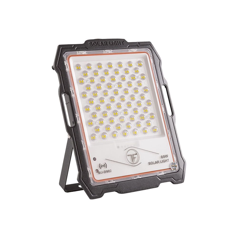 Proyector LED Solar 60W 6000Lm Sensor_Control Remoto Panel:5V 25W Batería: 3,3V 18.000Ma [LUM-MJ-DW902]