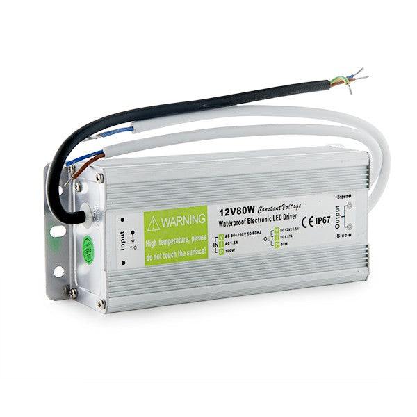 Transformador LEDs 80W 230VAC/12VDC Exterior IP67