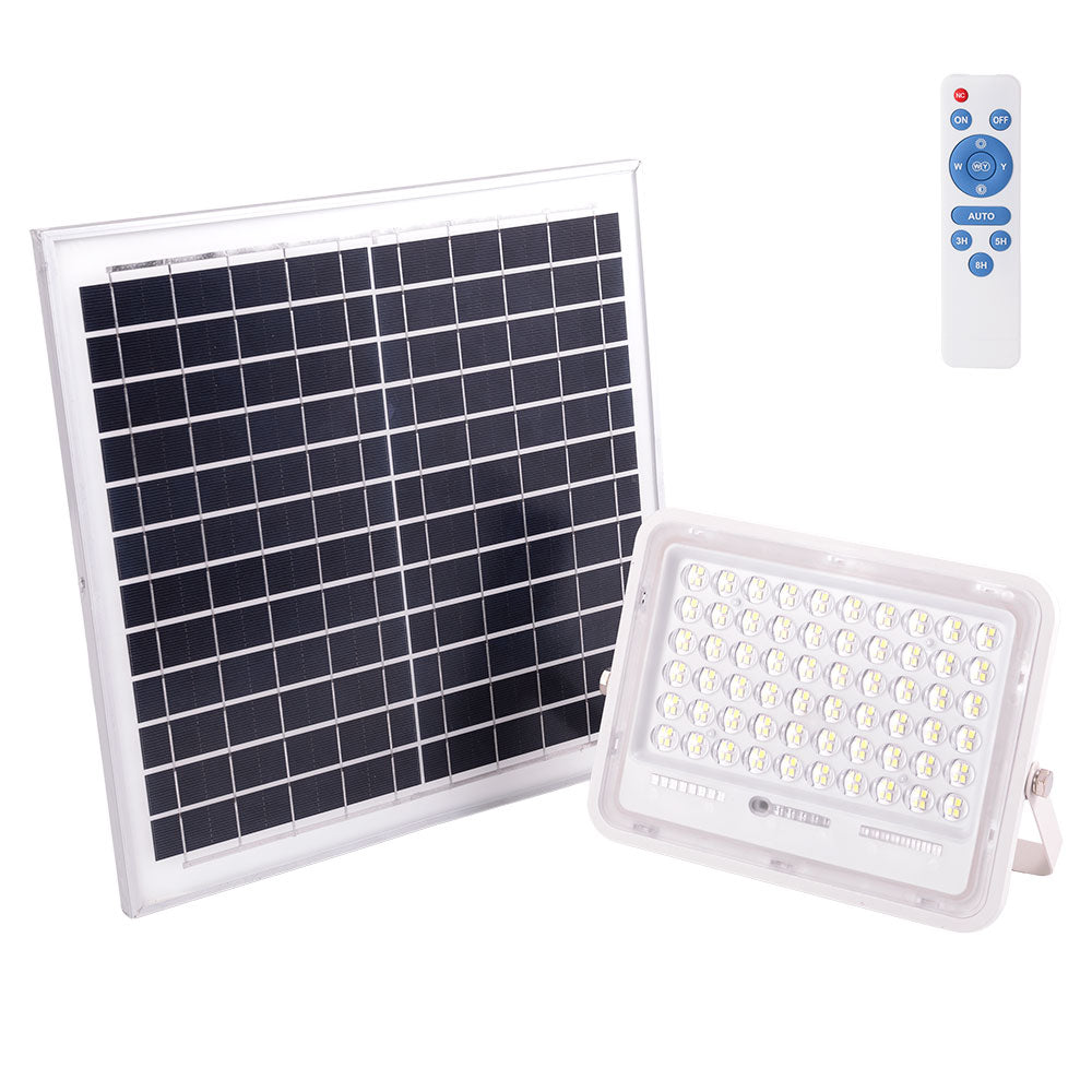 Proyector LED Solar 100W 6500K Panel: 6V/15W Batería: 3,2V/10000MaH Control Remoto [HO-SOLARFL-100W-02]