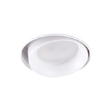 Aro Foco Downlight Circular Aluminio Blanco Basculante Integración Yeso Ø75mm