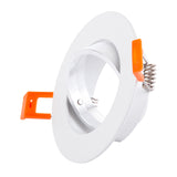 Aro Foco Downlight  Circular Basculante Aluminio Blanco 93Mm