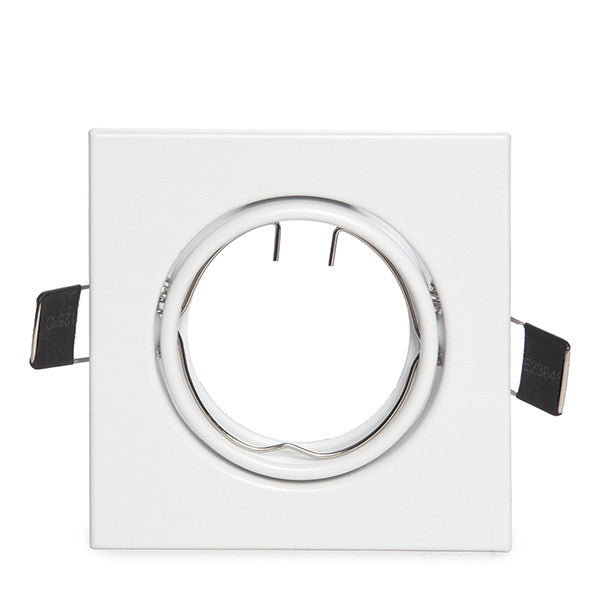 Aro Downlight Basculante Cuadrado Aluminio Color Blanco 83/83mm